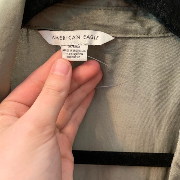 Olive green American Eagle button up blouse - Picture 2 of 2